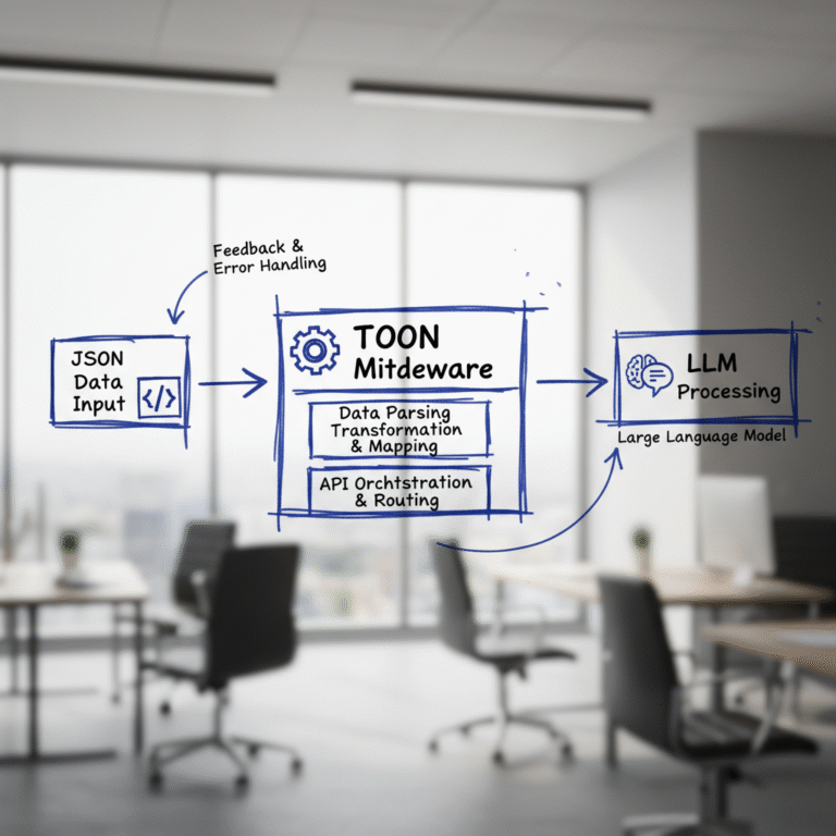 An image showing a side-by-side comparison of JSON vs TOON token usage and cost savings