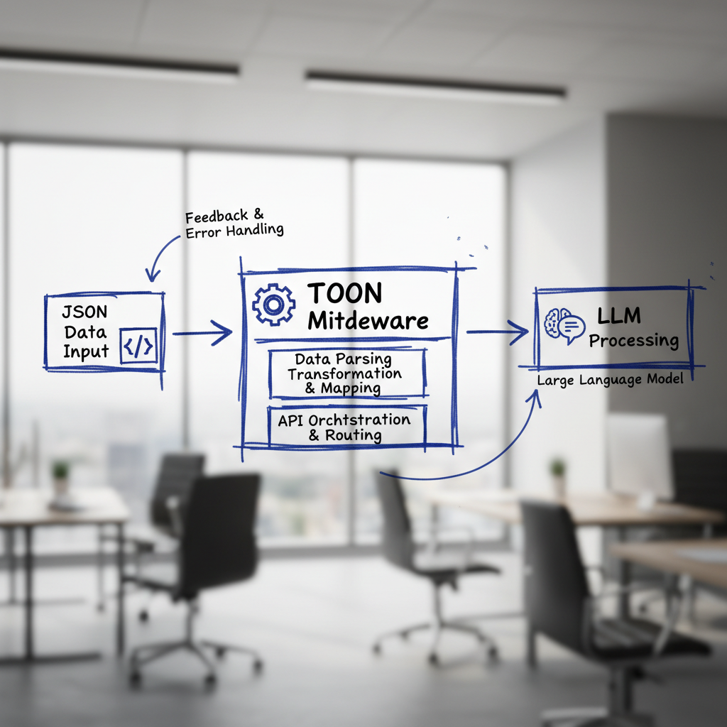 An image showing a side-by-side comparison of JSON vs TOON token usage and cost savings