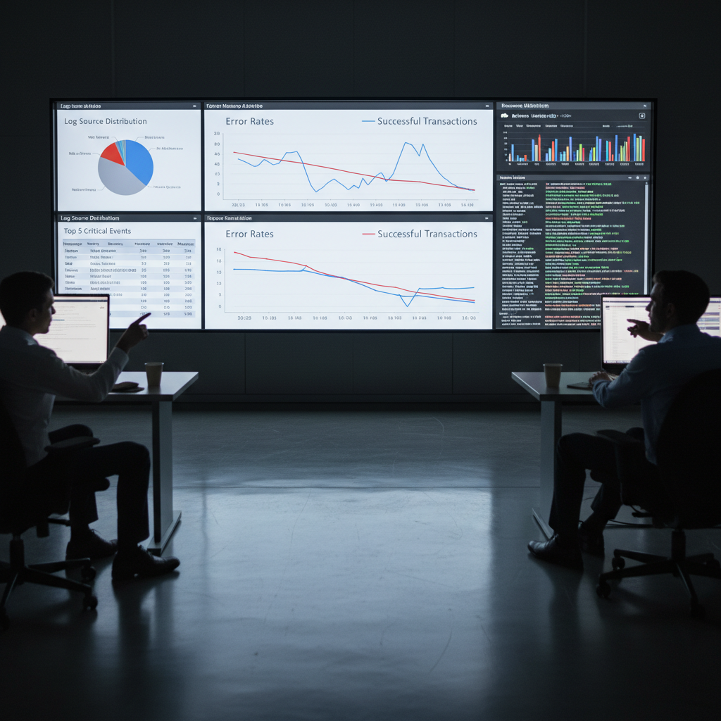 dashboard with log analytics and monitoring data