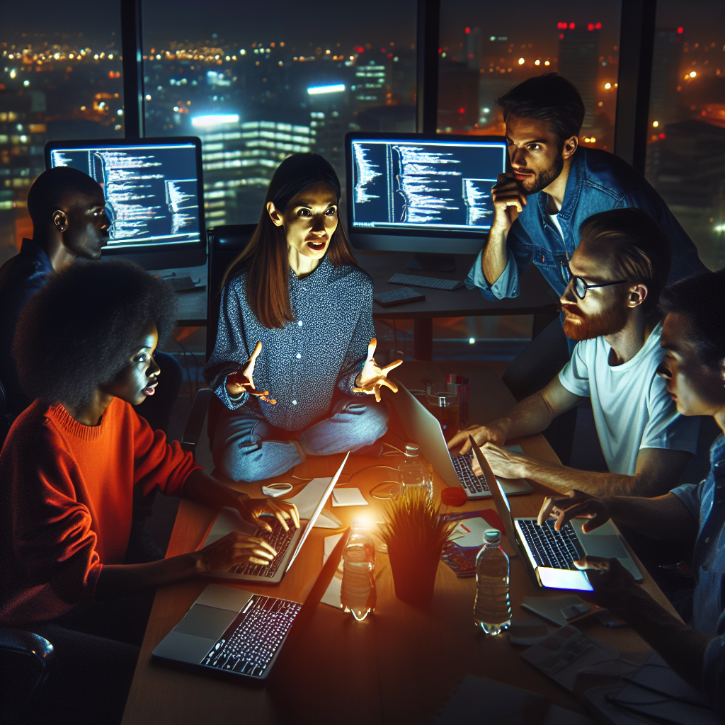 Image depicting a late-night development session over urgent client requests